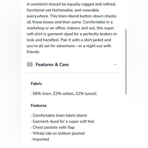 Vineyard vines men’s linen blend button-down size XL - Picture 8 of 9